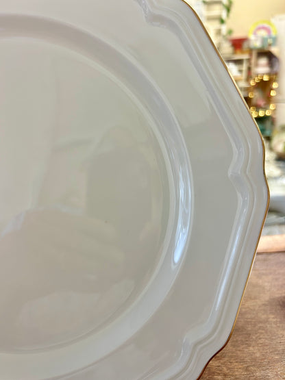 White Mikasa Antique Gold Platter, 12"