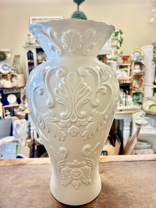 Cream Lenox Large Georgian Vase, 15 1/2"