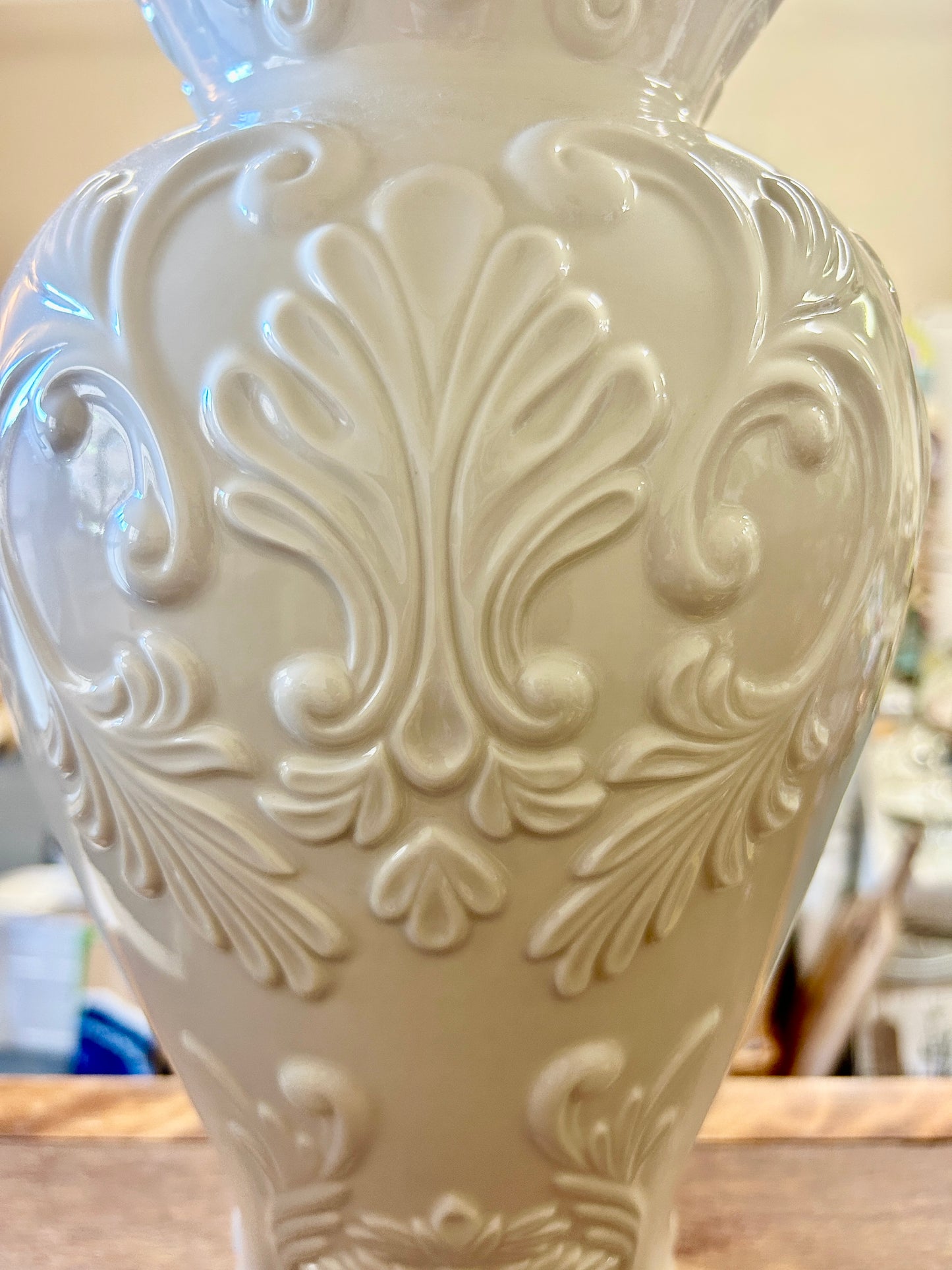 Cream Lenox Large Georgian Vase, 15 1/2"