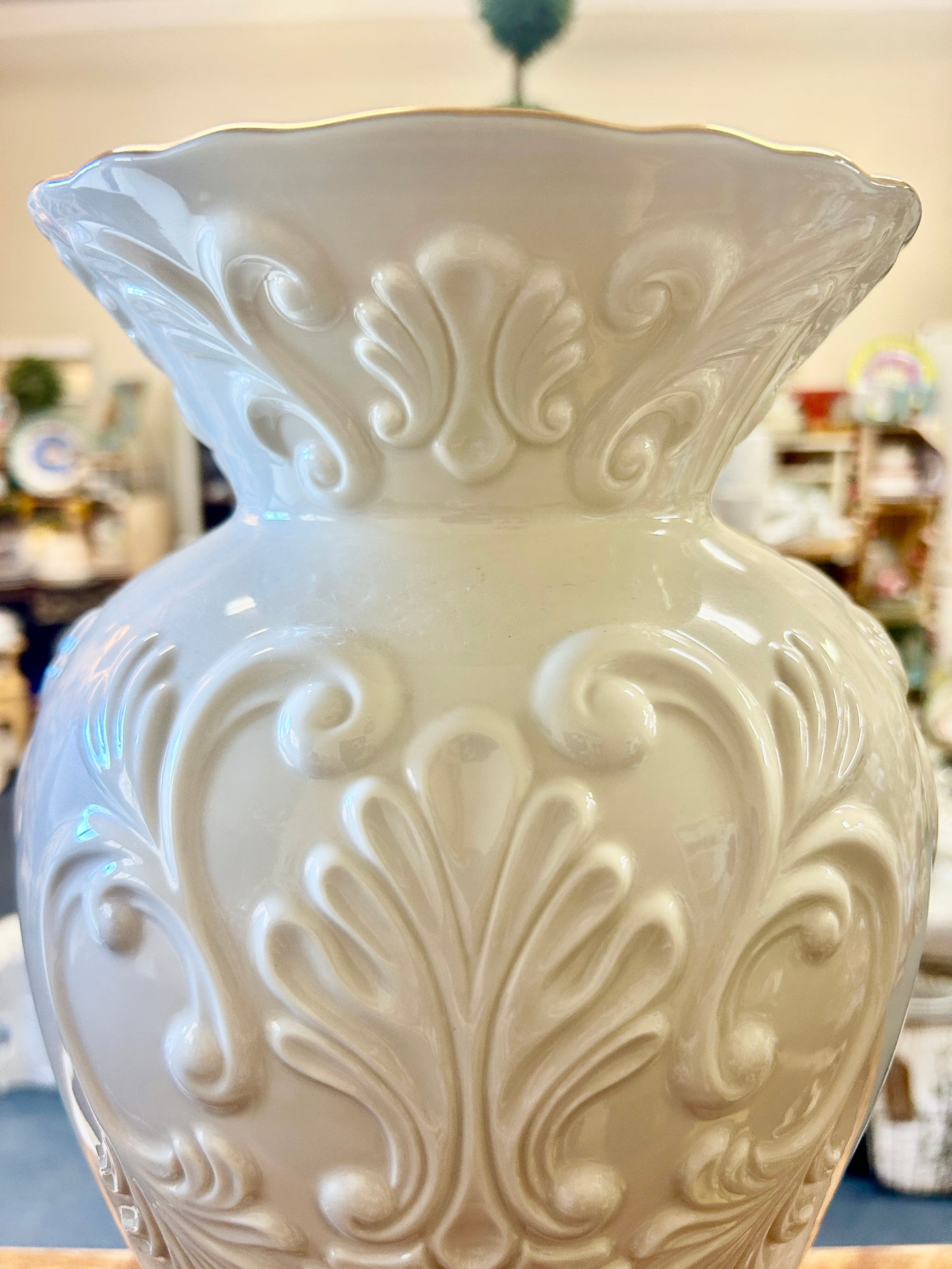 Cream Lenox Large Georgian Vase, 15 1/2"