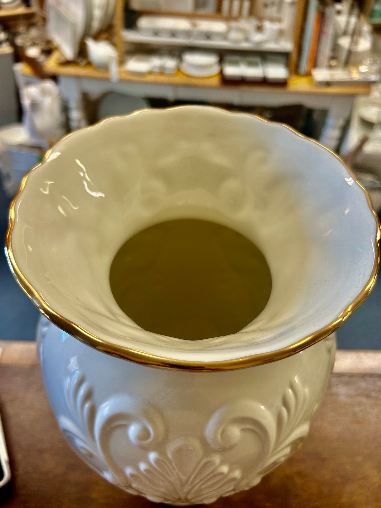Cream Lenox Large Georgian Vase, 15 1/2"