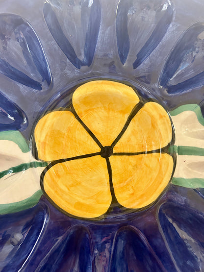Deviled Egg/Oyster Blue & Yellow Platter, 12"
