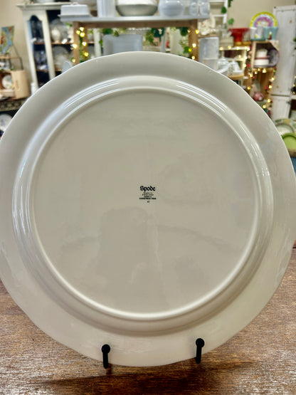 Red Green White Spode Christmas Tree Round Platter, 12"