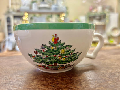 Red Green White Spode RARE Christmas Mug England, 5 1/2"