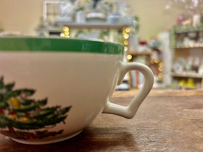 Red Green White Spode RARE Christmas Mug England, 5 1/2"