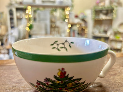 Red Green White Spode RARE Christmas Mug England, 5 1/2"