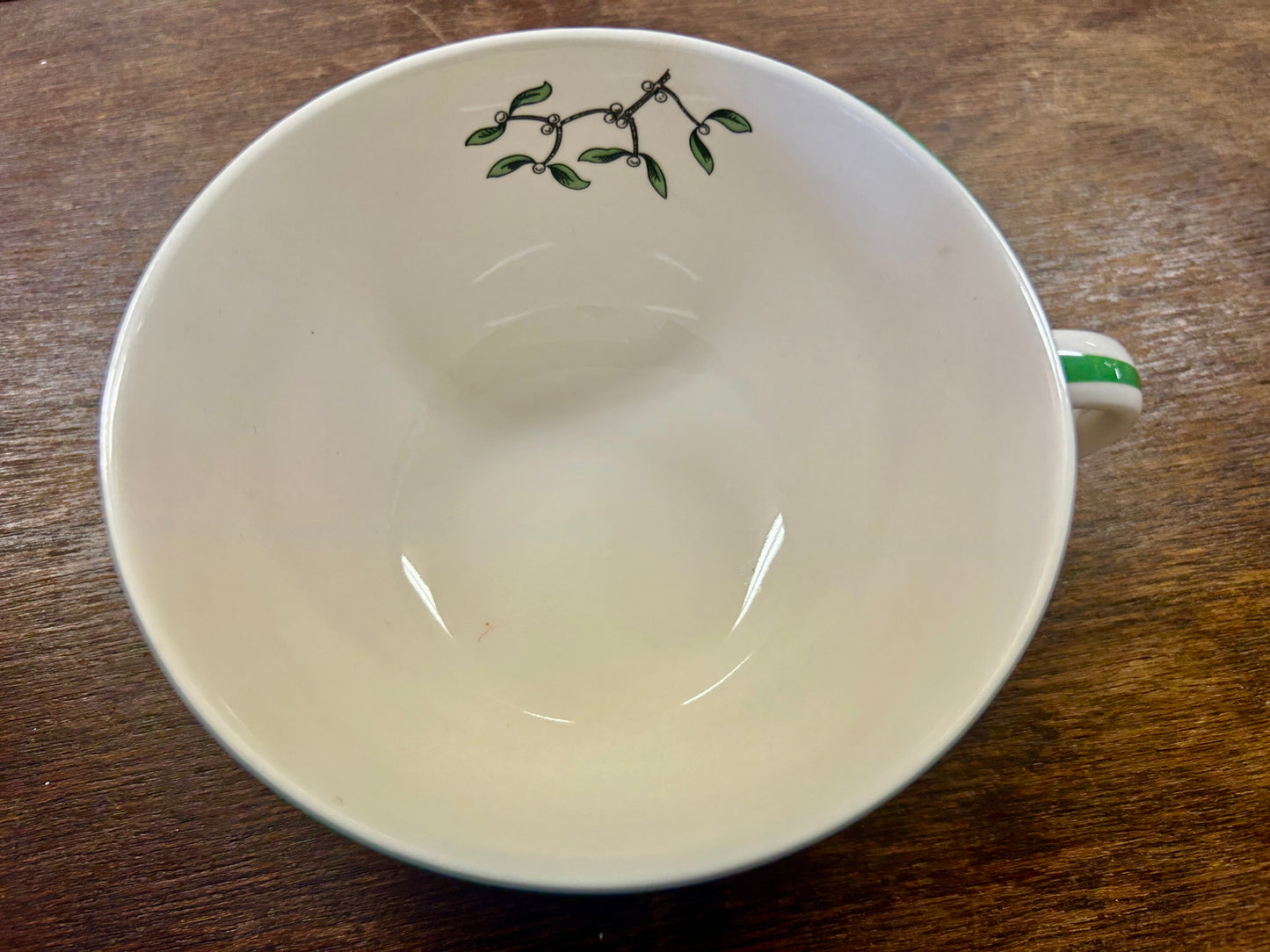 Red Green White Spode RARE Christmas Mug England, 5 1/2"