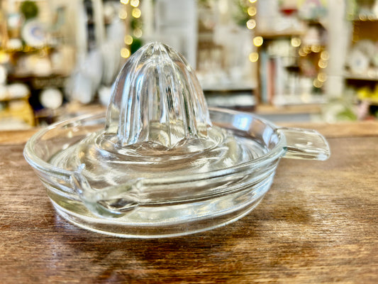 Clear  Vintage Glass Juicer, 5 1/4"