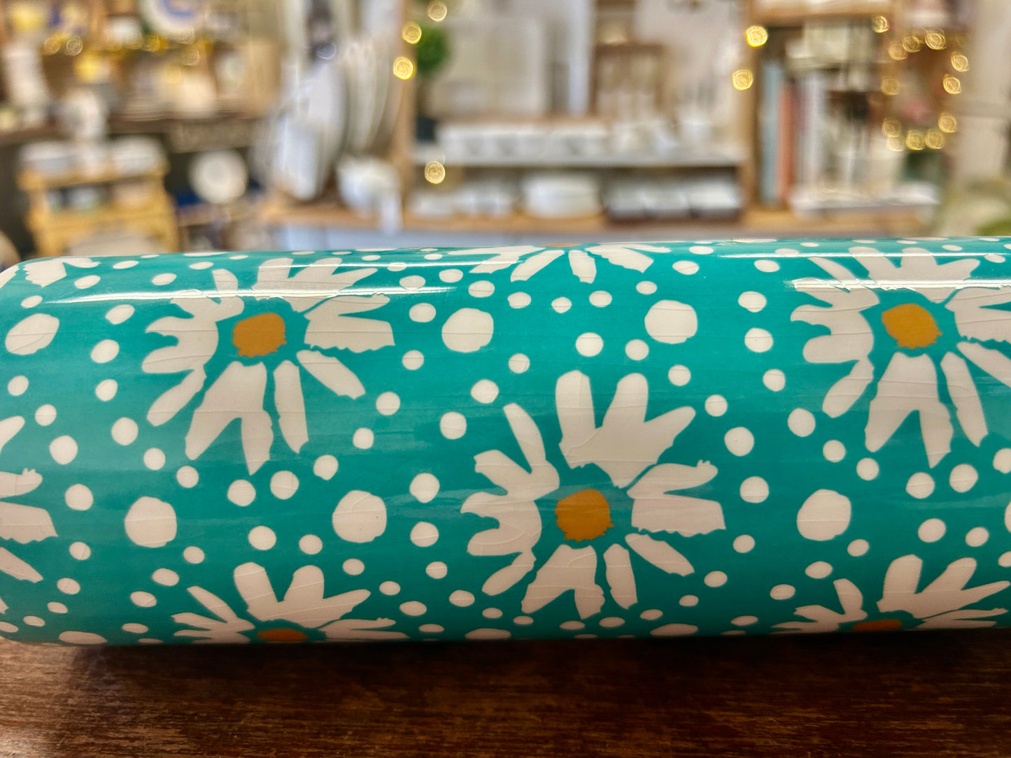 Blue & White Pioneer Woman Flower Rolling Pin, 18"