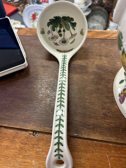 Botanic Garden ladle spoon with long handle and green vine and flower motif