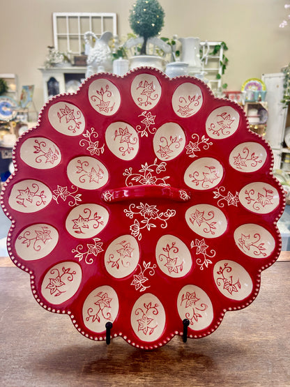 Red Temptations Floral Lace Deviled Egg, 14"