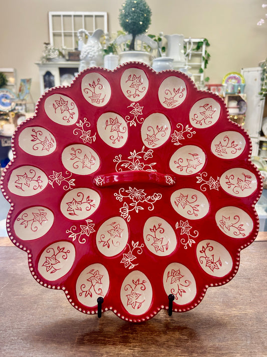 Red Temptations Floral Lace Deviled Egg, 14"