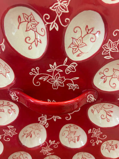 Red Temptations Floral Lace Deviled Egg, 14"