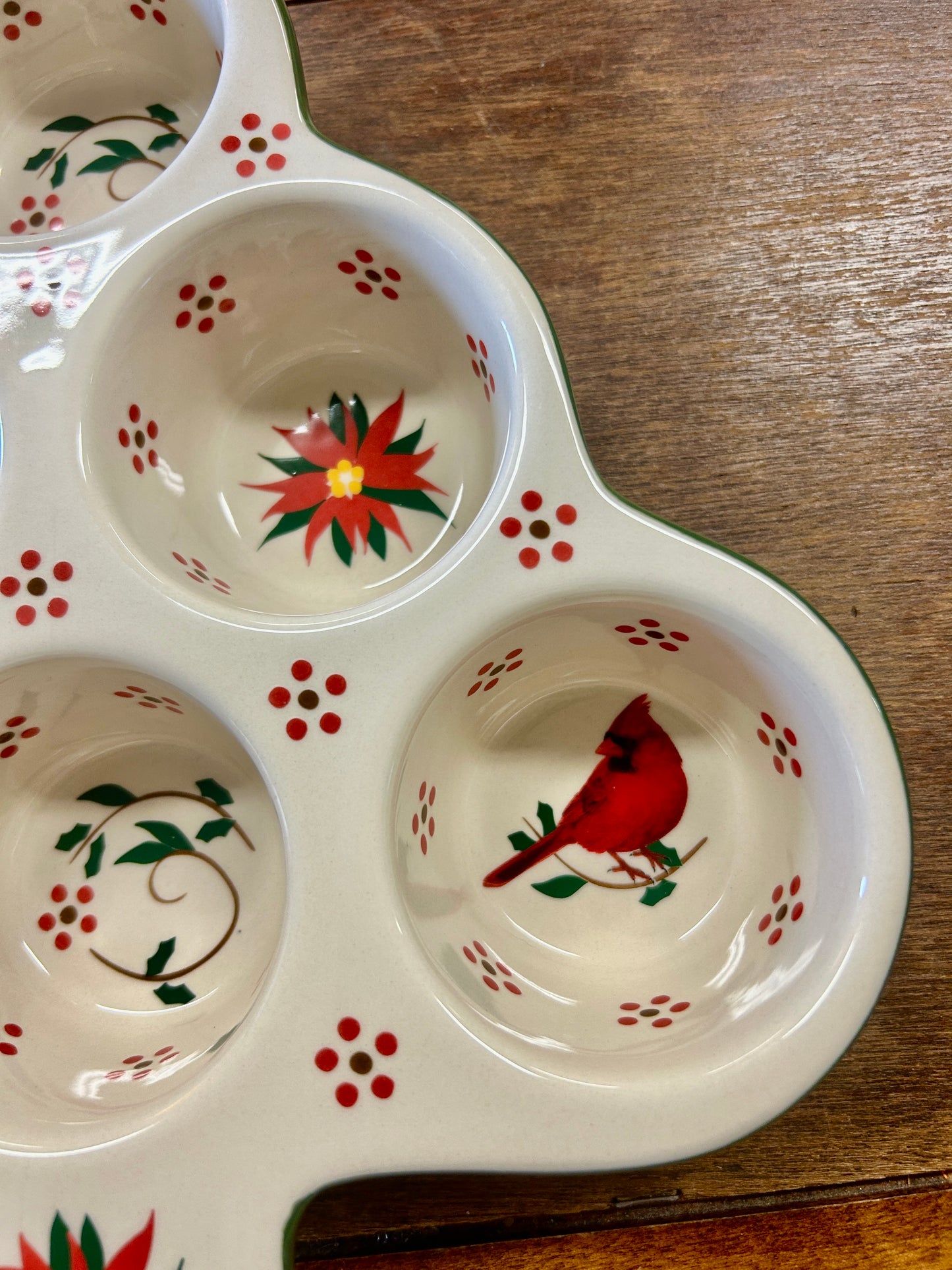 Red Green White Temptations RARE Cardinal Muffin Pan, 11"