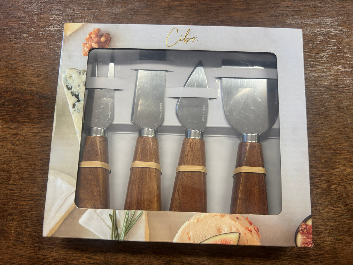 Natural wood Cibo NEW Cheese Slicer Set of 4, 5"