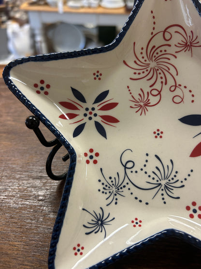 Red White Blue Temptations Star RWB Plate, 8"