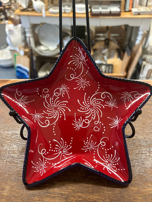 Red White Blue Temptations Star RWB Plate, 8"