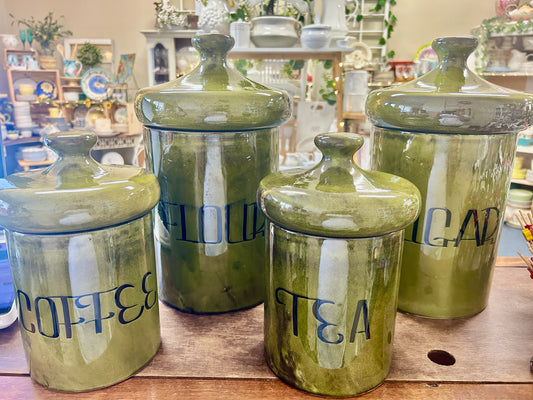 Green Holiday Designs Vintage Canisters 4 pcs