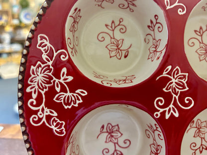 Red Temptations Floral Lace Muffin Pan, 12 1/2"