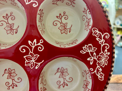 Red Temptations Floral Lace Muffin Pan, 12 1/2"