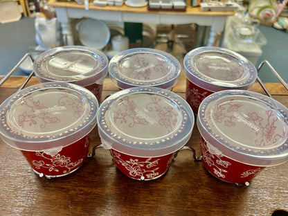 Red Temptations Ramekins, Lids, & Rack, 6 ounces