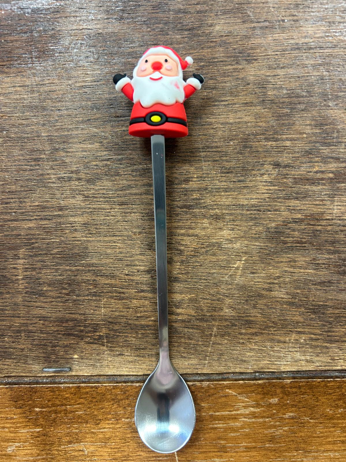 Red & White NEW Santa Silver Spoon, 6 1/4"