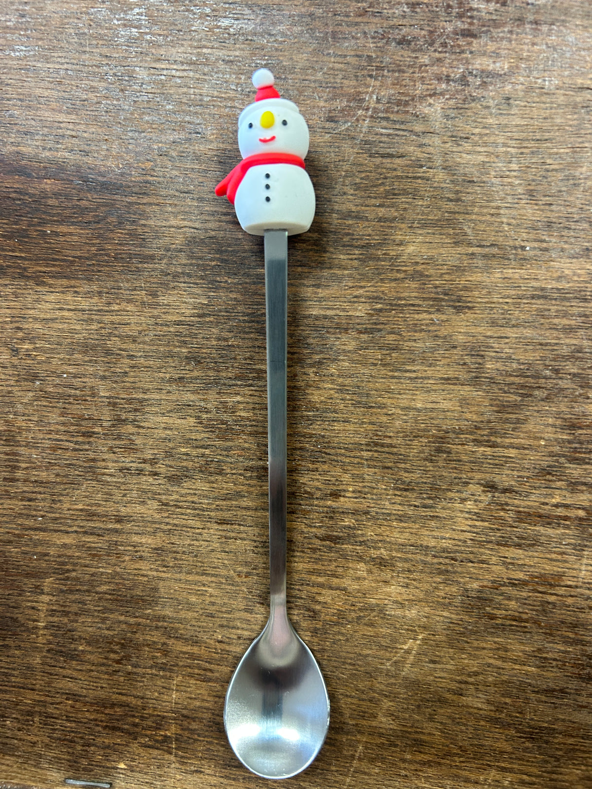 White NEW Snowman Silver Spoon, 6 1/4"