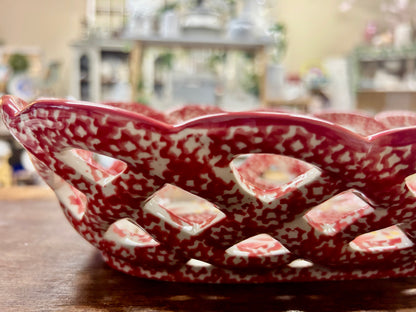 Red Temptations Old World Basket & Napkin, 14"