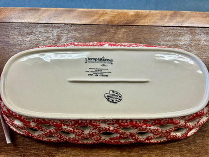 Red Temptations Old World Basket & Napkin, 14"