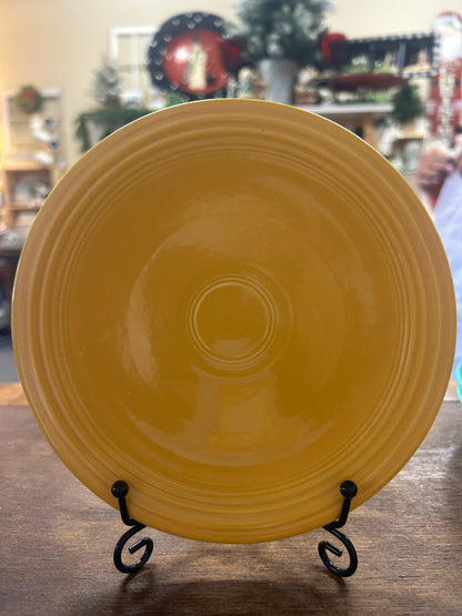 Fiestaware yellow-orange plate, 6 1/4 inches, with concentric ring detailing