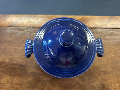 Blue Fiestaware Cobalt 2 Handle Sugar Bowl, 5 1/2"