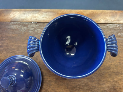 Blue Fiestaware Cobalt 2 Handle Sugar Bowl, 5 1/2"