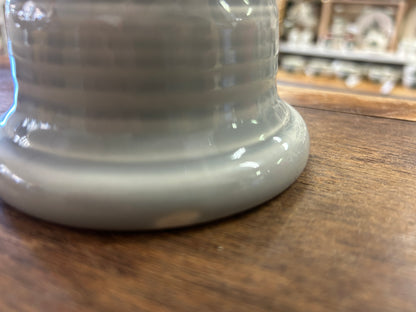 Pearl Gray vase base with rounded foot and raised circular bands