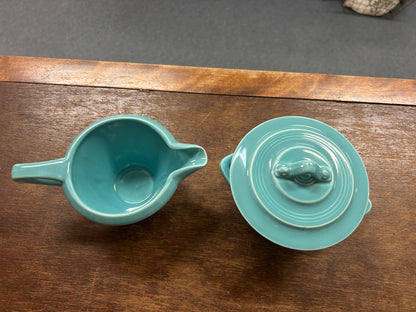 Blue Fiestaware Vintage Sugar & Creamer