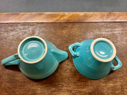 Blue Fiestaware Vintage Sugar & Creamer