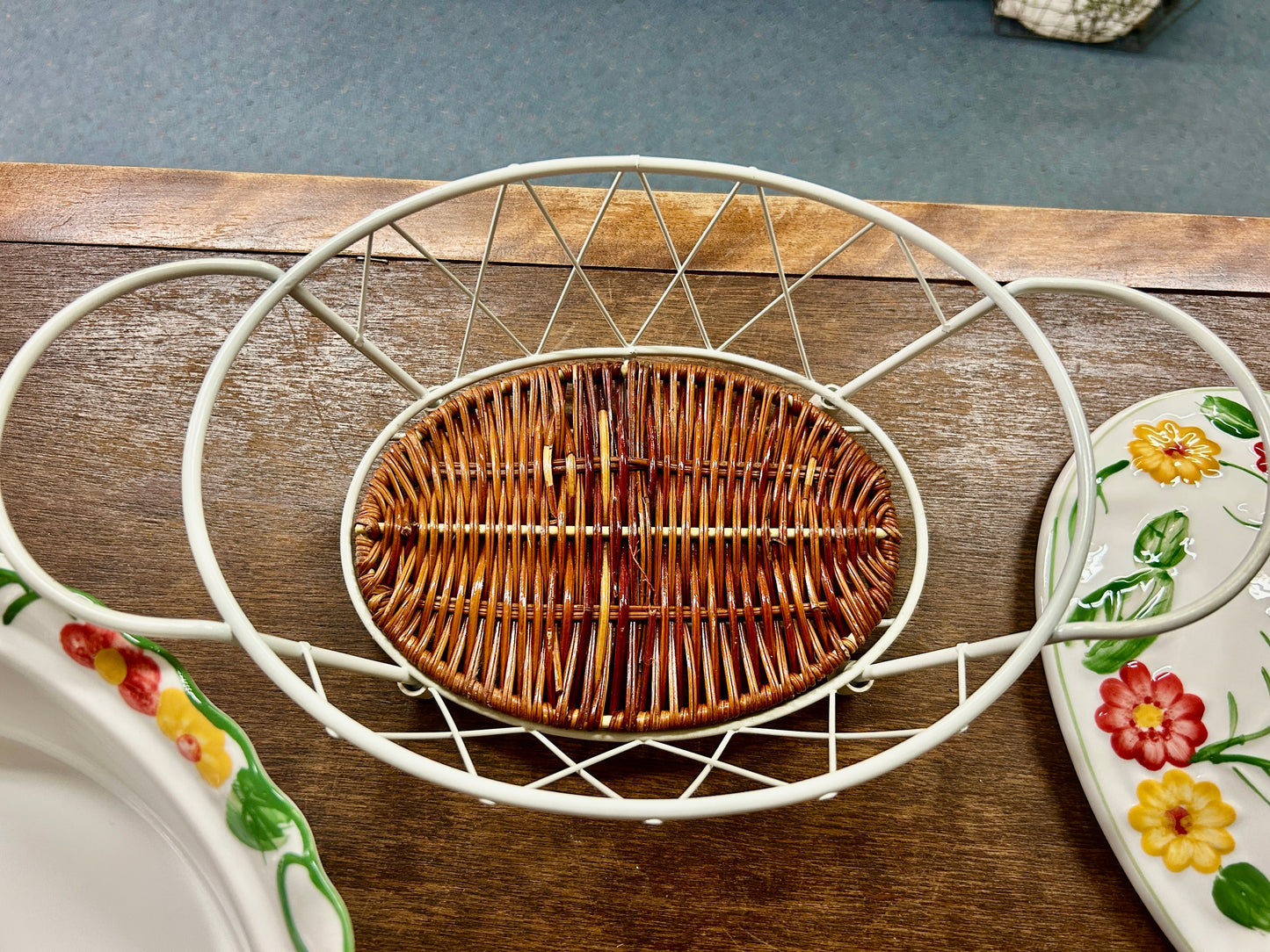 Multicolor Temptations Floral Embroidery Baker & Rack, 12"