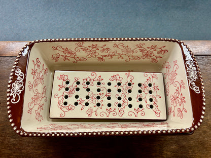 Red Temptations Loaf Pan, Drip Tray, Rack, 1.75 QT