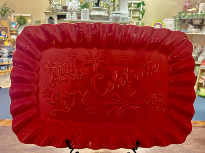 Red Temptations Let's Celebrate Red Platter, 16 1/4"