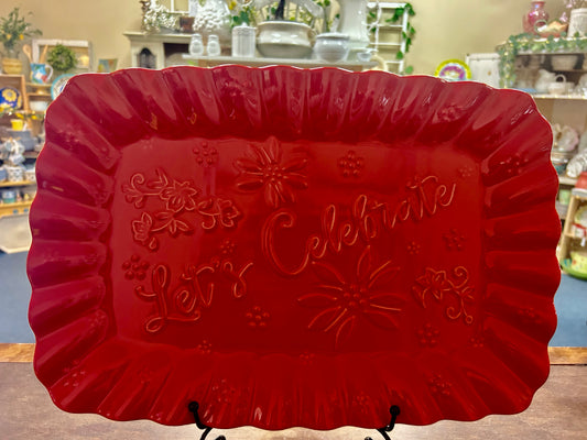 Red Temptations Let's Celebrate Red Platter, 16 1/4"