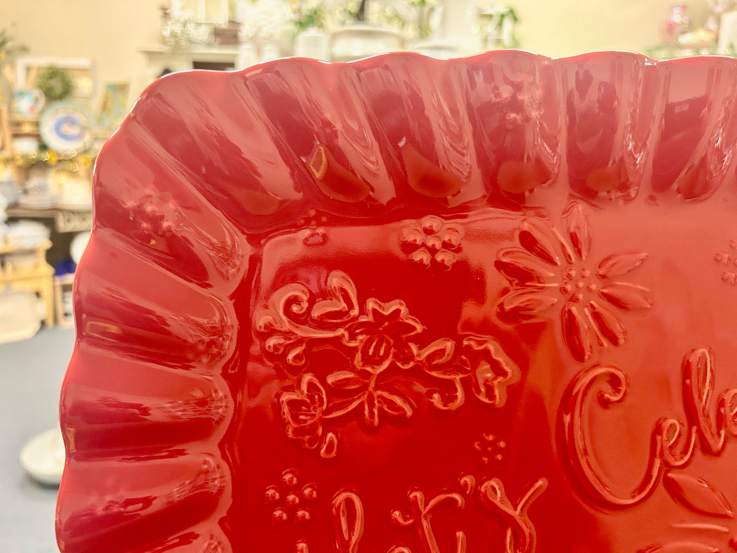 Red Temptations Let's Celebrate Red Platter, 16 1/4"
