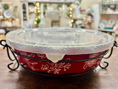 Red Temptations Baker, Lid, Rack, Bag, 9"