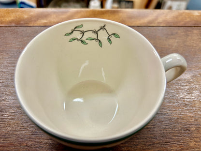 Red Green White Spode Christmas Tree Mug England, 2 1/2"