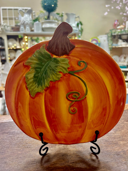 Orange Temptations Pumpkin Plate, 7"