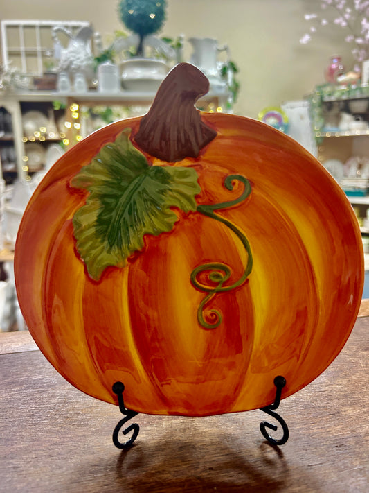 Orange Temptations Pumpkin Plate, 7"
