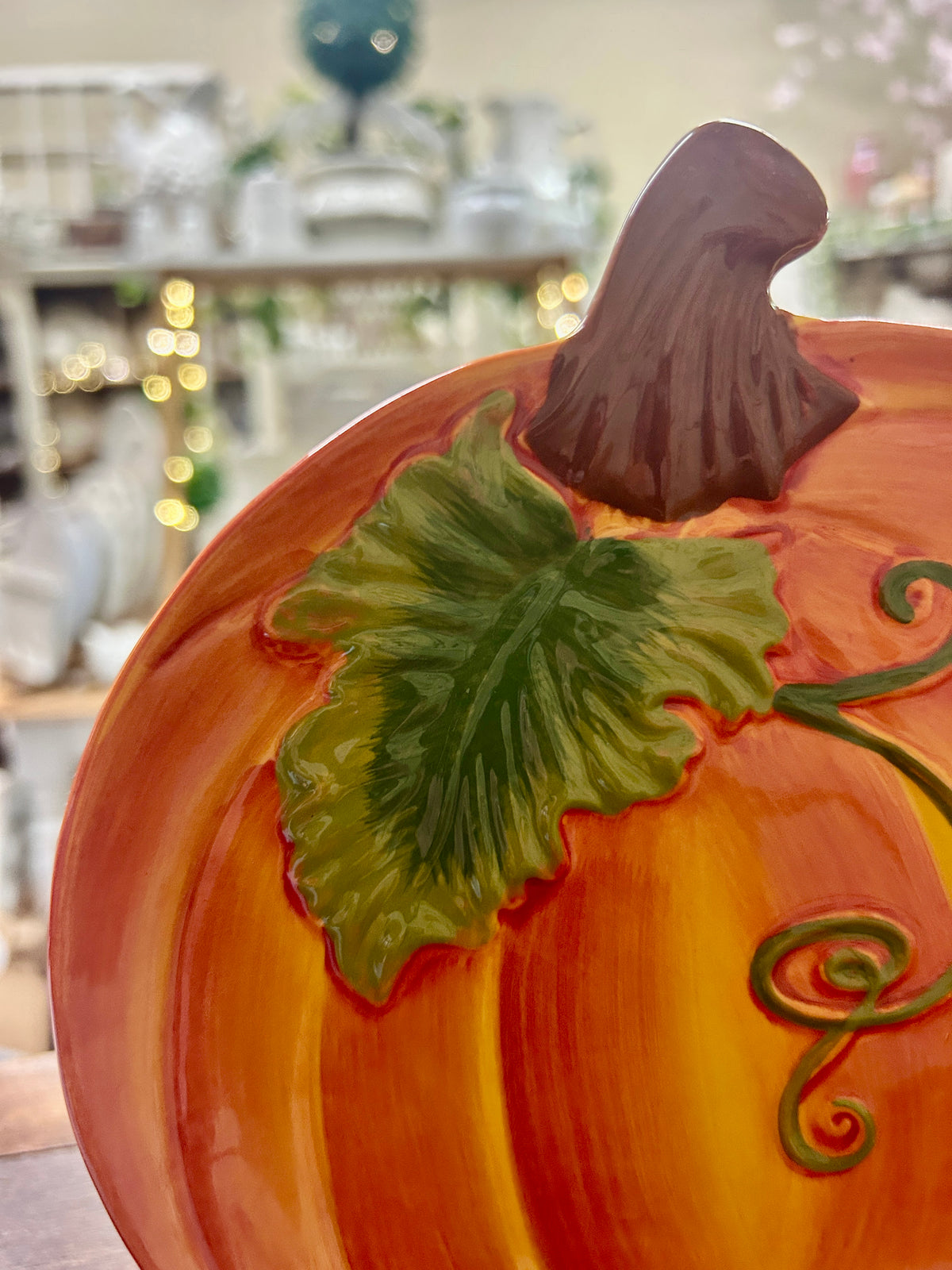 Orange Temptations Pumpkin Plate, 7"