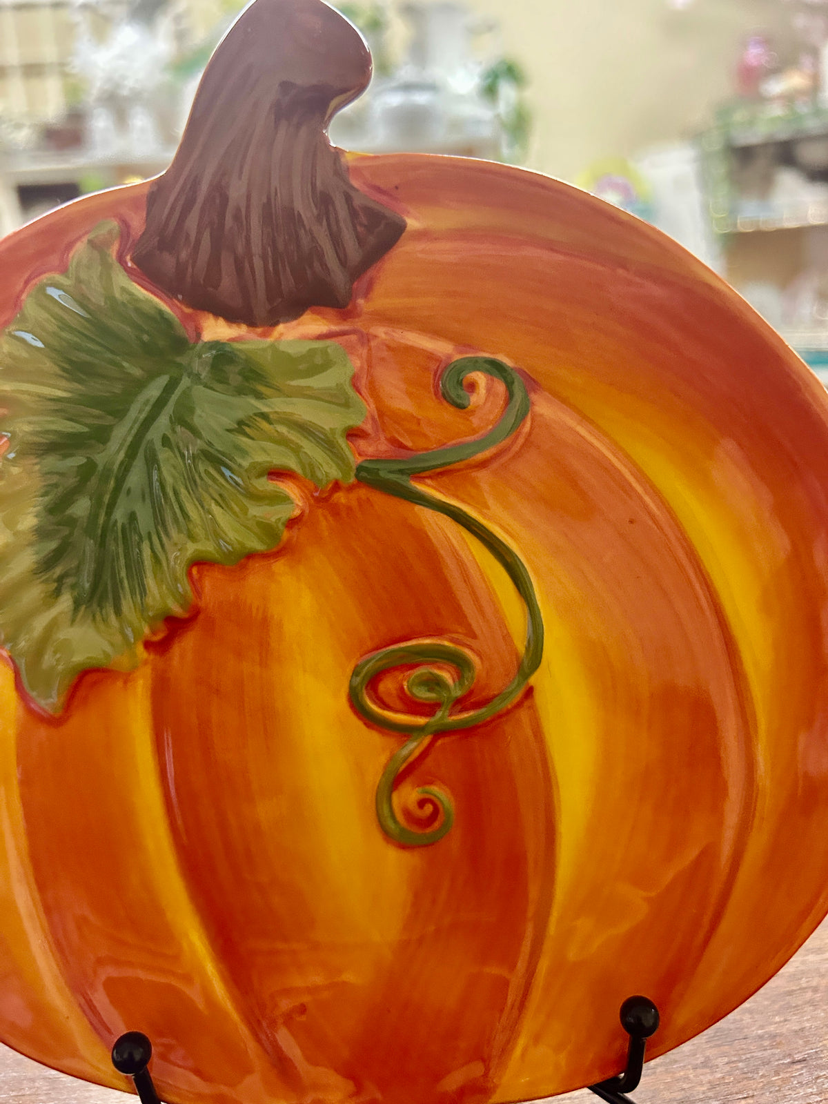 Orange Temptations Pumpkin Plate, 7"