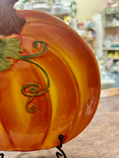 Orange Temptations Pumpkin Plate, 7"