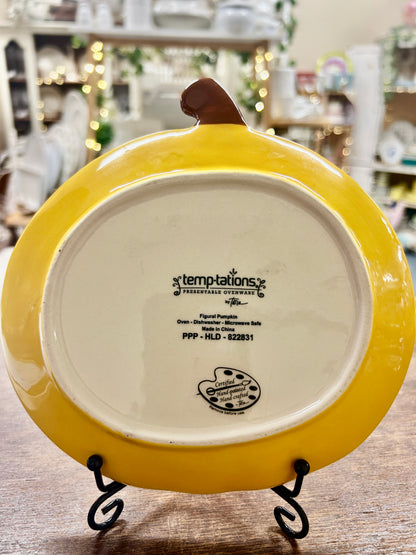 Orange Temptations Pumpkin Plate, 7"