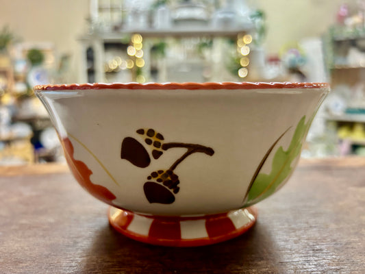 Multicolor Temptations Harvest Acorn Footed Bowl, 6 1/4"
