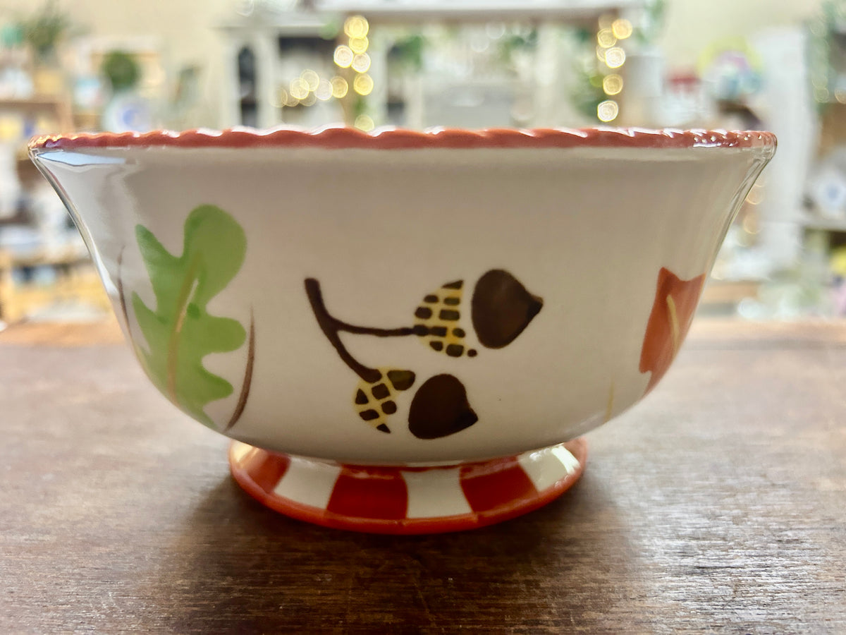 Multicolor Temptations Harvest Acorn Footed Bowl, 6 1/4"